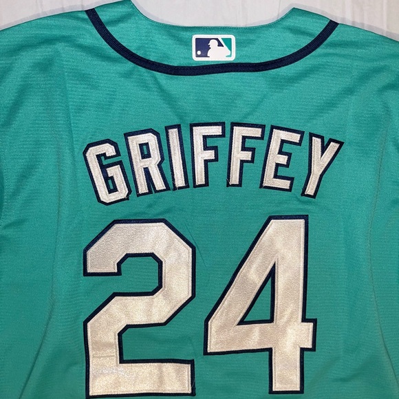 Majestic Ken Griffey Jr Seatle Mariners Aqua Jersey - Picture 5 of 5